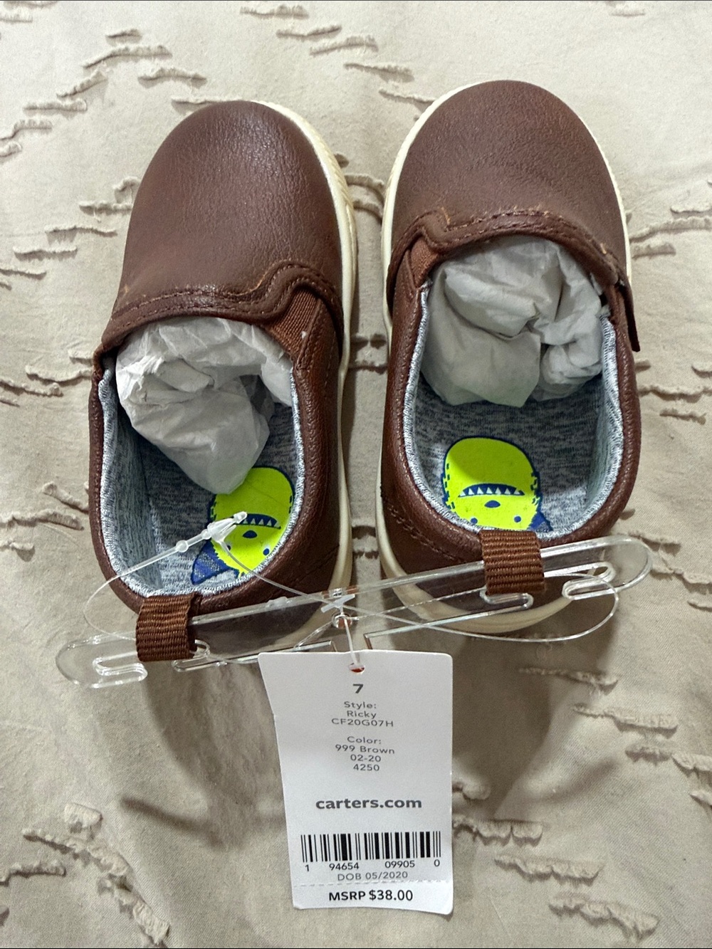Carter's Brown Slip-On Toddlers Shoes - Size 7